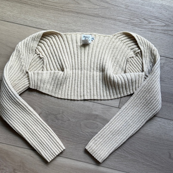 Princess Polly Sweaters - Princess Polly Beige Ribbed Knit Top